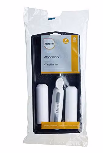 Harris Seriously Good Woodwork Mini Gloss Roller Set with Tray, Frame and Lint-Free Sleeves – 2
