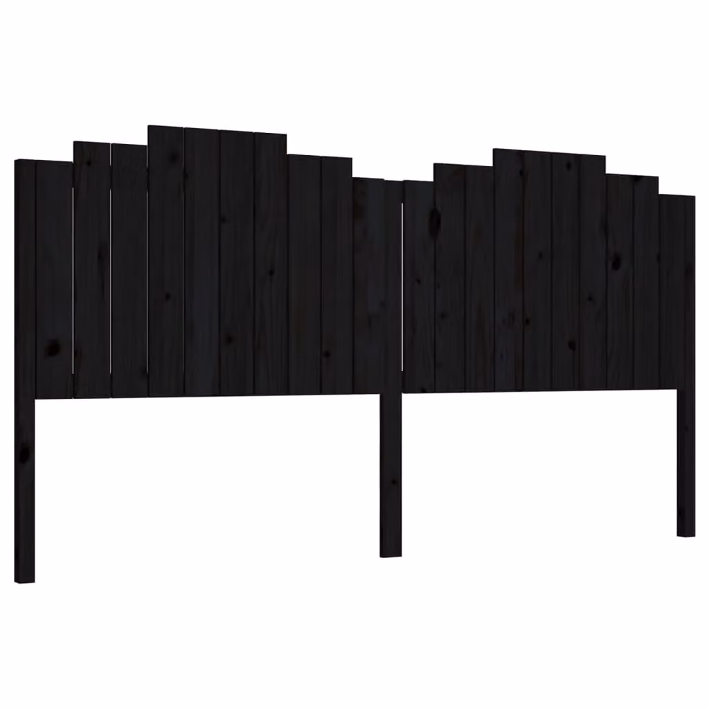 Berkfield Home Black Solid Wood Pine Bed Headboard W/D/H: 206 x 4 x 110 cm – 2