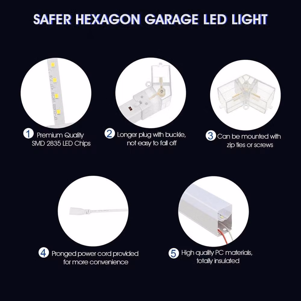 NESTLUNE 14 Hexagon LED Detailing Lighting in White for Garage and Workshop – 4