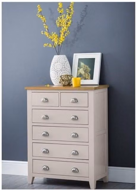 Ashfield Elegant 6 Drawer Chest in Light Grey – 1