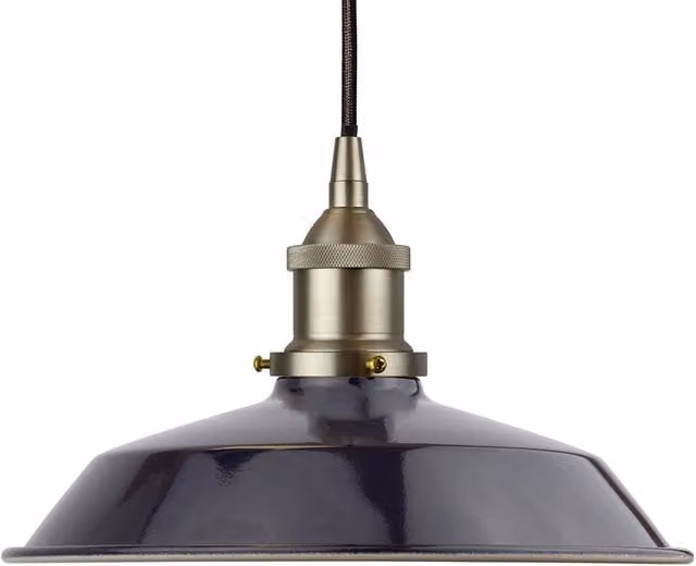 SE Home Blue Metal Trinity Suspended Pendant Light with Brushed Chrome Finish