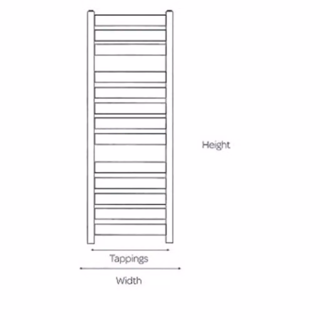 Clifton Vertical Bathroom Towel Radiator in Metallic Silver, H 130.6 cm x W 50 cm – 2