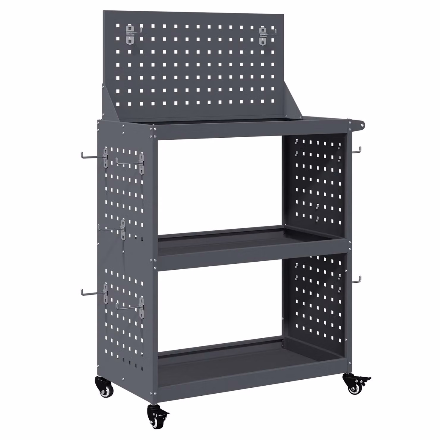 Berkfield Lockable and Rollable Tool Trolley in Anthracite, Powder-coated Steel, W/D/H: 65 x 35 x 111 cm – 2