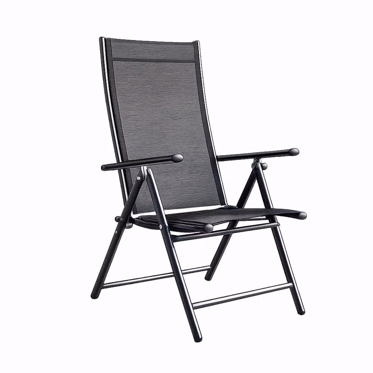 Samuel Alexander Multi Position Reclining Folding Outdoor Garden Patio Chair in Grey, Black and Silver – 8