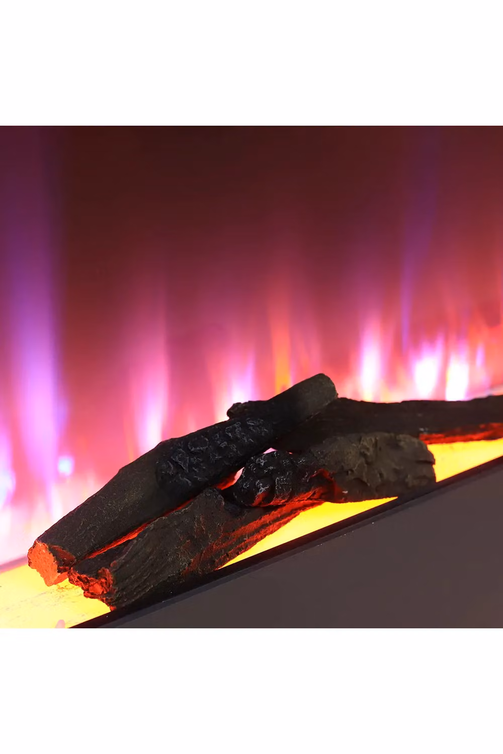 Living and Home Contemporary Electric Fireplace in Black with Adjustable Flames and Automatic Safety Shutoff – 4