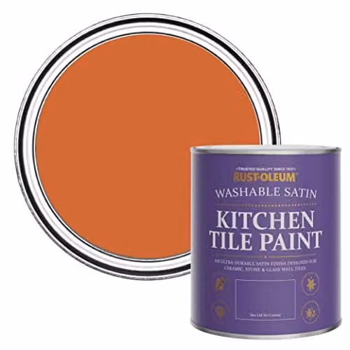 Rust-Oleum Kitchen Tile Paint in Orange Satin Finish, 0.75 l – 1