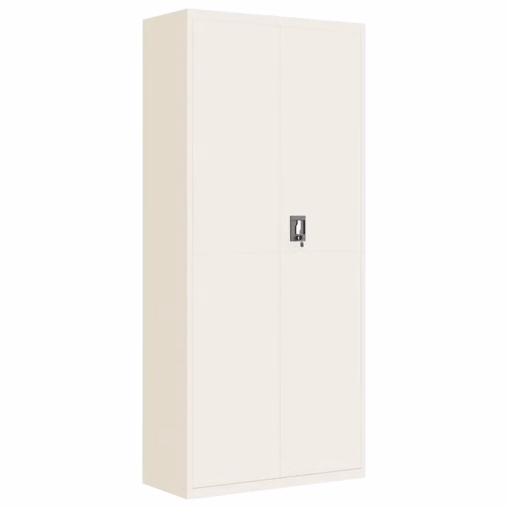 Berkfield Home White Steel File Cabinet with Hinged Doors and Adjustable Shelves, W/D/H: 90 x 40 x 200 cm – 2