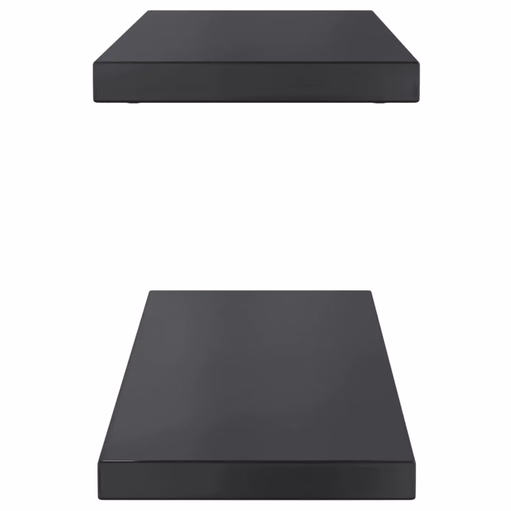 Berkfield Home Wall Mounted Shelves, 2 Pack, Black Matt Stainless Steel, W: 75 cm, D: 23.5 cm, H: 3 cm – 3