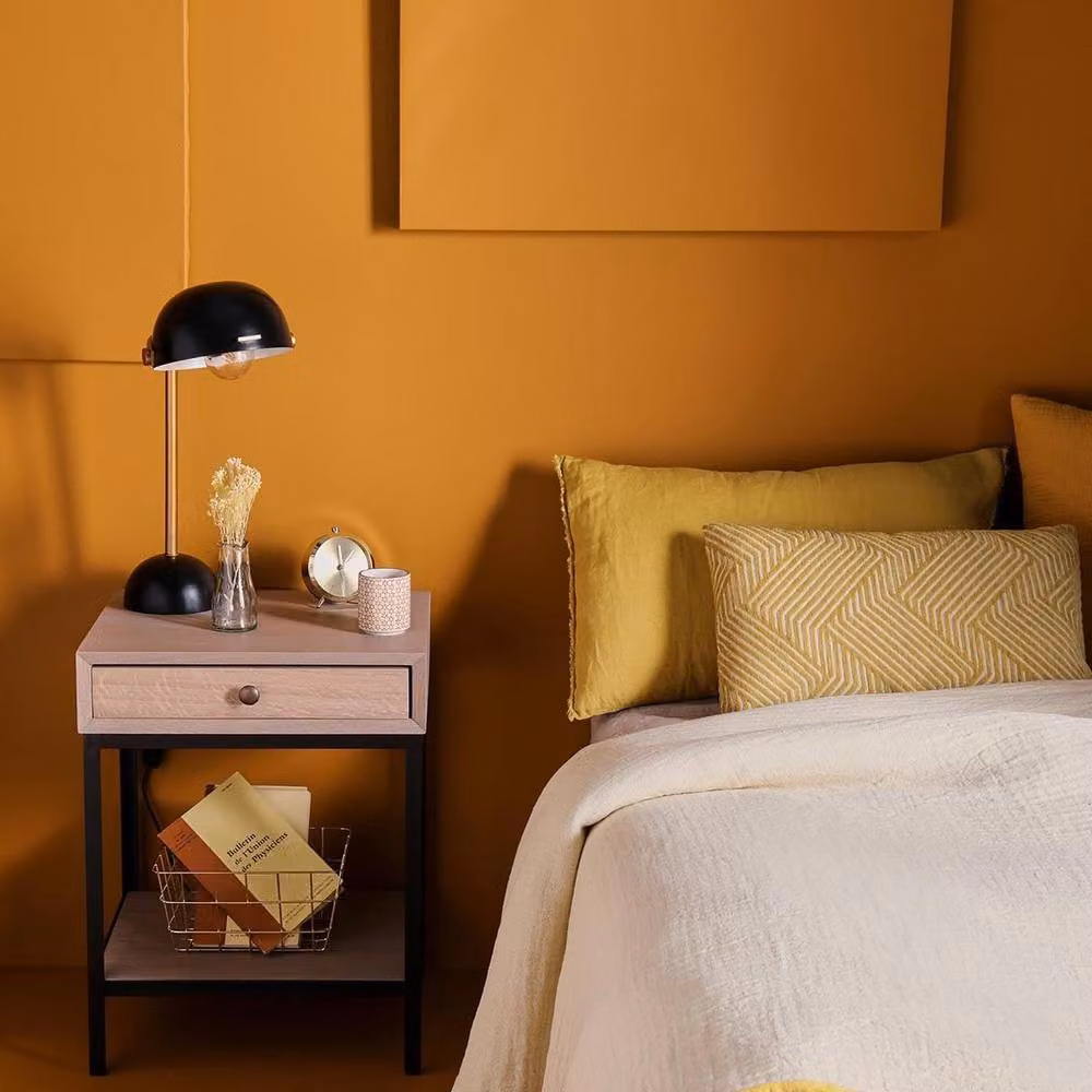 Signature GILLES Oak and Metal Bedside Table in Brown – 2