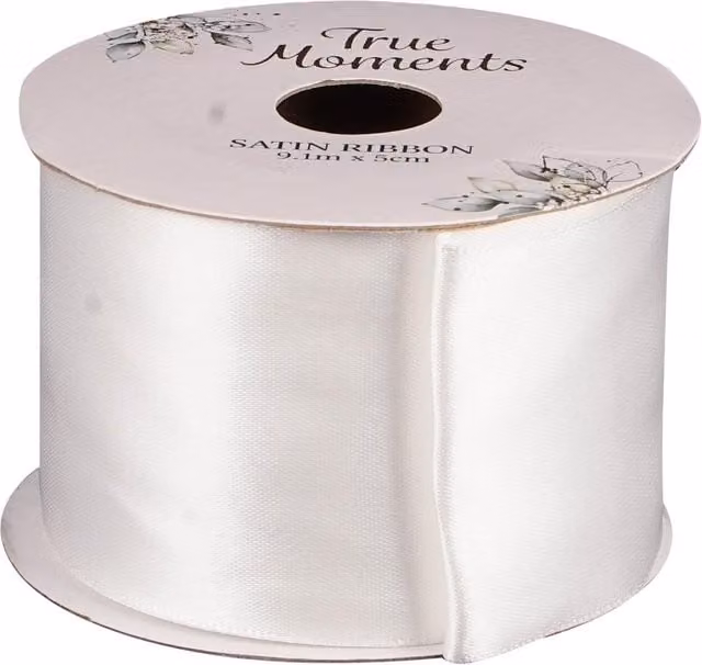 True Moments White Satin Finish Ribbon