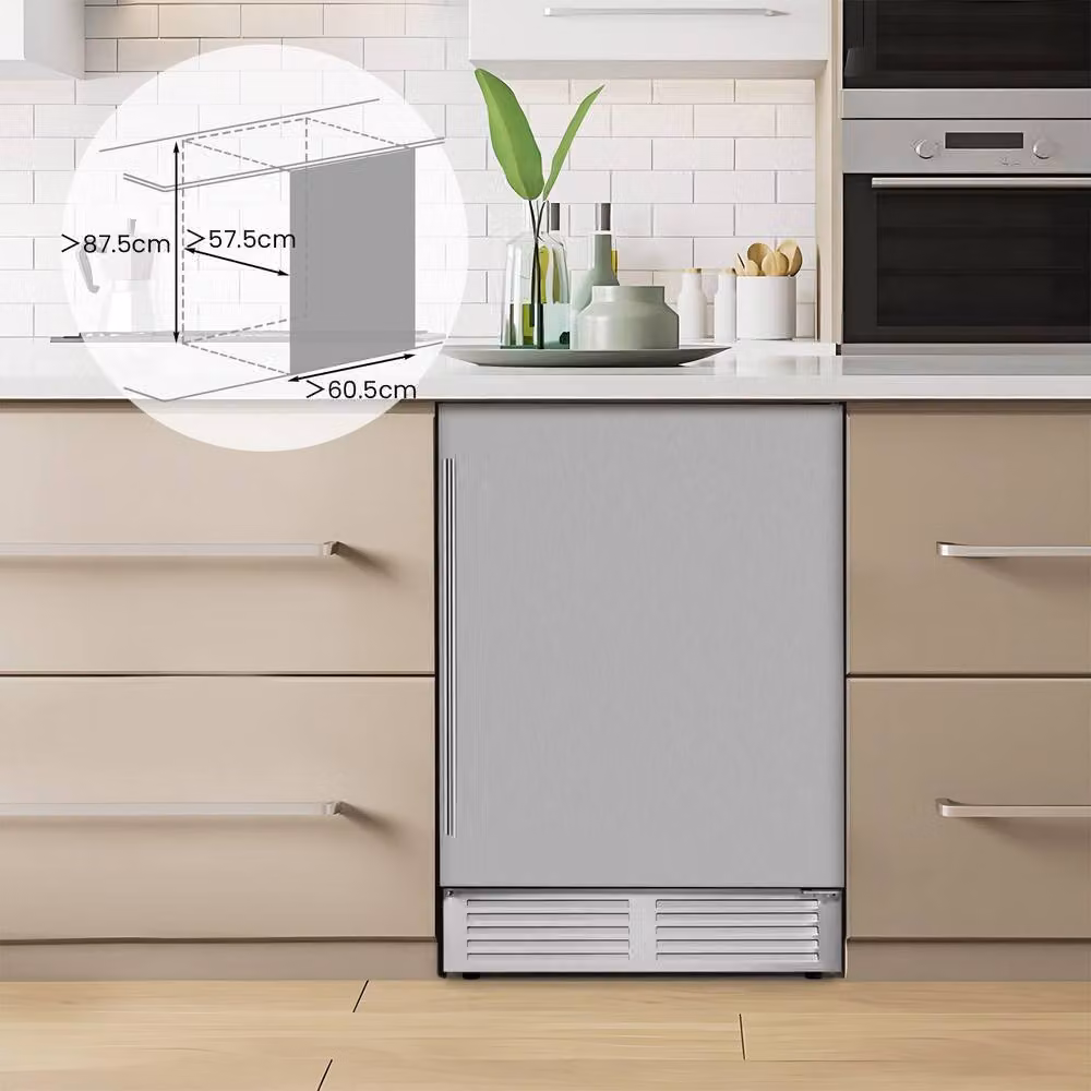 Costway 140L Beverage Fridge with 190 Can Capacity, Multicolour Under Counter Cooler with Compressor and LED Interior Light – 7