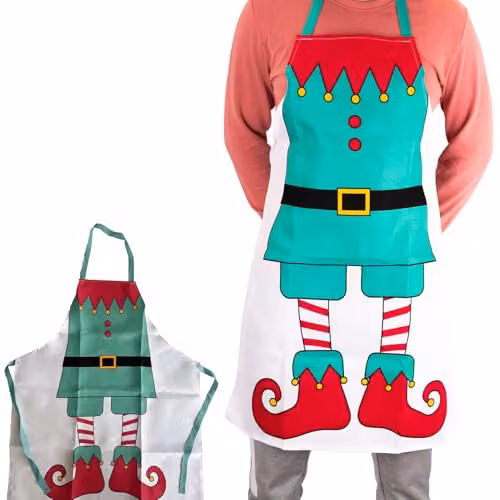 Shatchi Elf Apron in Red and Multicolour, W/H: 70 x 85 cm – 4