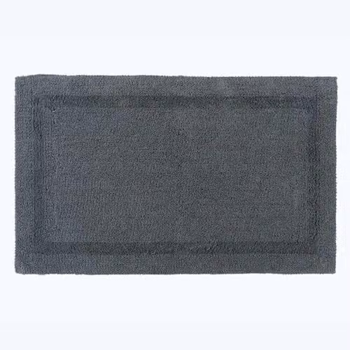 Homescapes Luxury Extra Large Reversible Cotton Bath Mat, Grey, W/D/H: 70 x 120 cm – 4