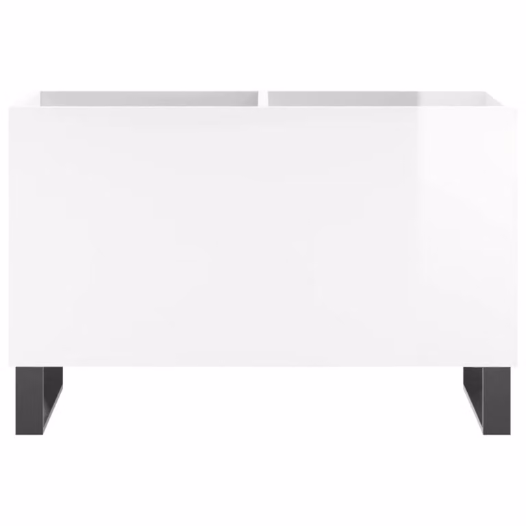 Berkfield Home Record Cabinet in High Gloss White, W: 74.5 cm, D: 38 cm, H: 48 cm