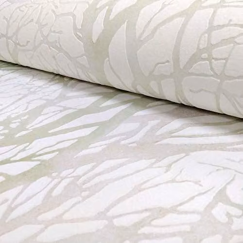 A.S. Création Forest Pattern Botanical Embossed Wallpaper in Green and White – 2