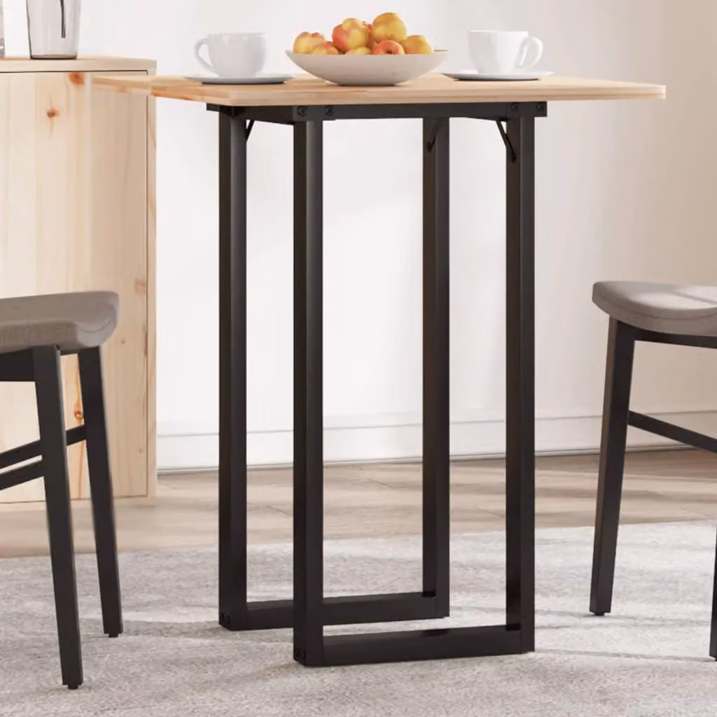 Berkfield Home O-Frame Dining Table Legs in Matt Black Steel, W/D/H: 80 x 40 x 73 cm – 2