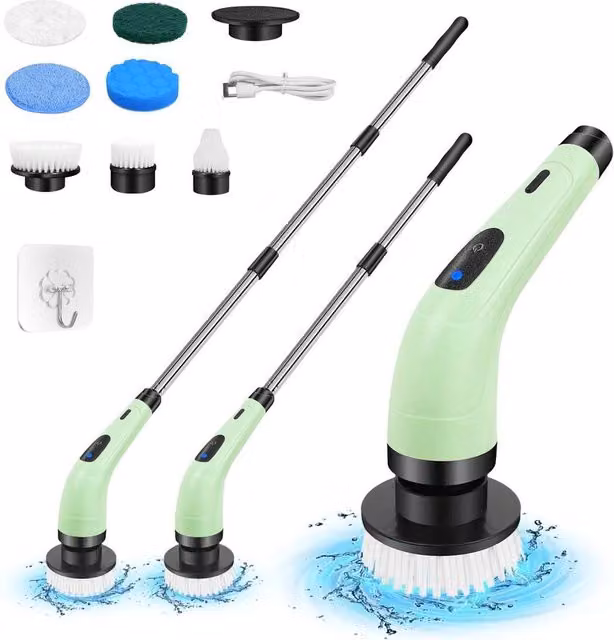 PAWNORA 7 Head Pro Cordless Spin Scrubber in Green