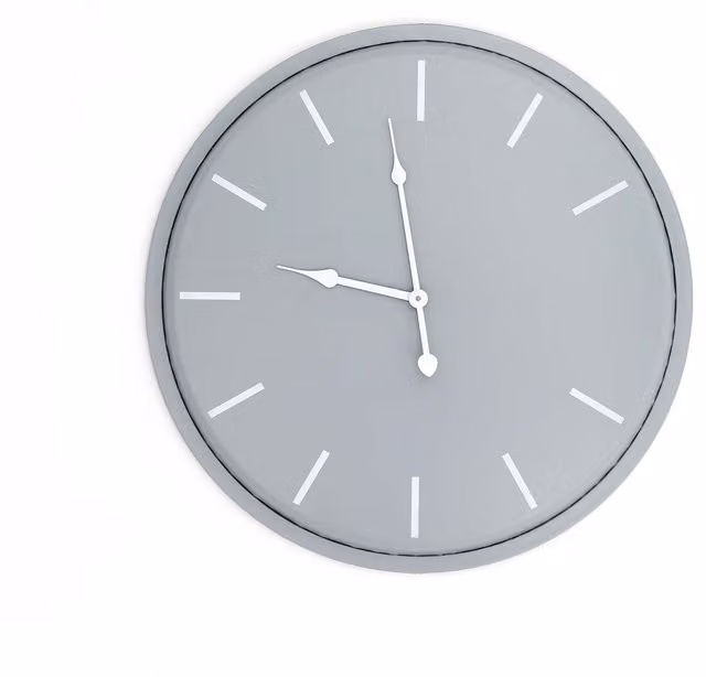 Love Lace Karlsson Minimalist Round Analog Quartz Wall Clock in Grey