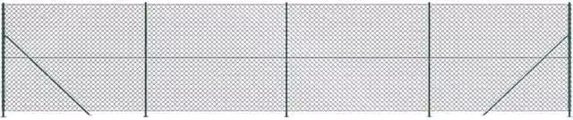 Berkfield Home Green PVC-Coated Steel Chain Link Fence with Flange, H: 140 cm x W: 10 m – 1
