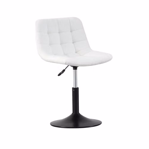 MCC Direct Drake Height Adjustable Swivel Dressing Table Chair with Footrest and Metal Base in Cream