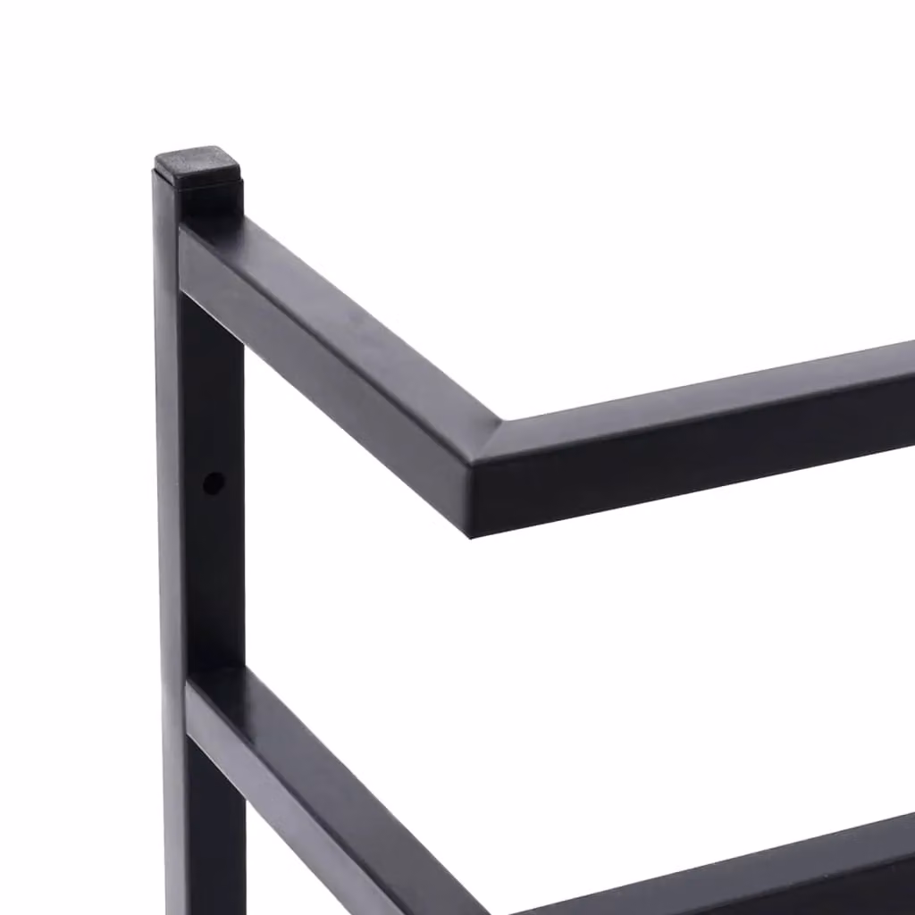 Berkfield Home Wall Mounted Metal Towel Rack in Black, W/D/H: 24 x 12 x 48 cm – 2
