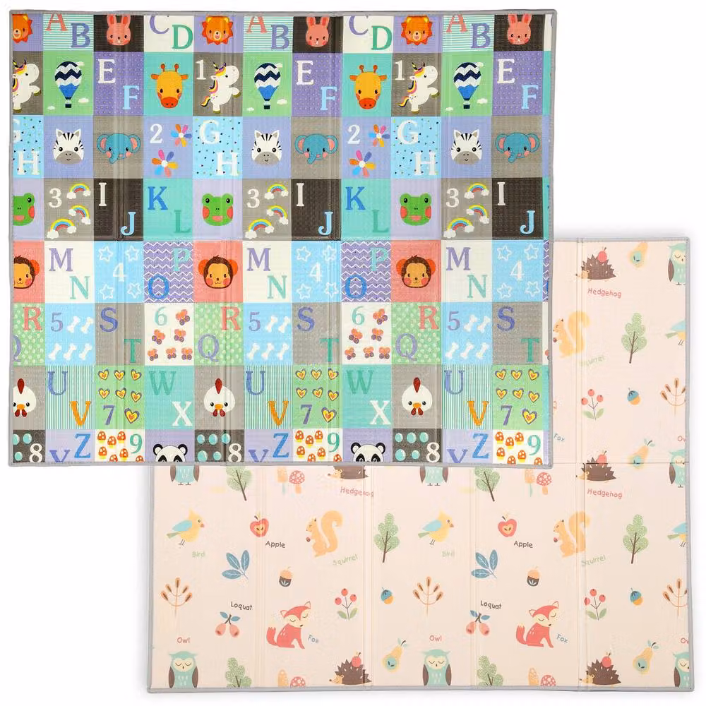STILVORA Reversible Animal Print Kids Play Mat, Multicolour, W: 150 cm, L: 180 cm – 2