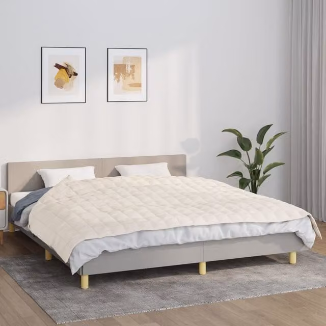 Berkfield Home Weighted Blanket in Beige, 155 x 220 cm, 7 kg – 1
