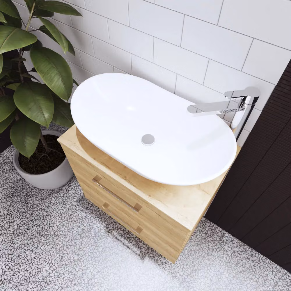 Balterley Round White Countertop Bathroom Basin, Diameter: 61.5 cm – 3