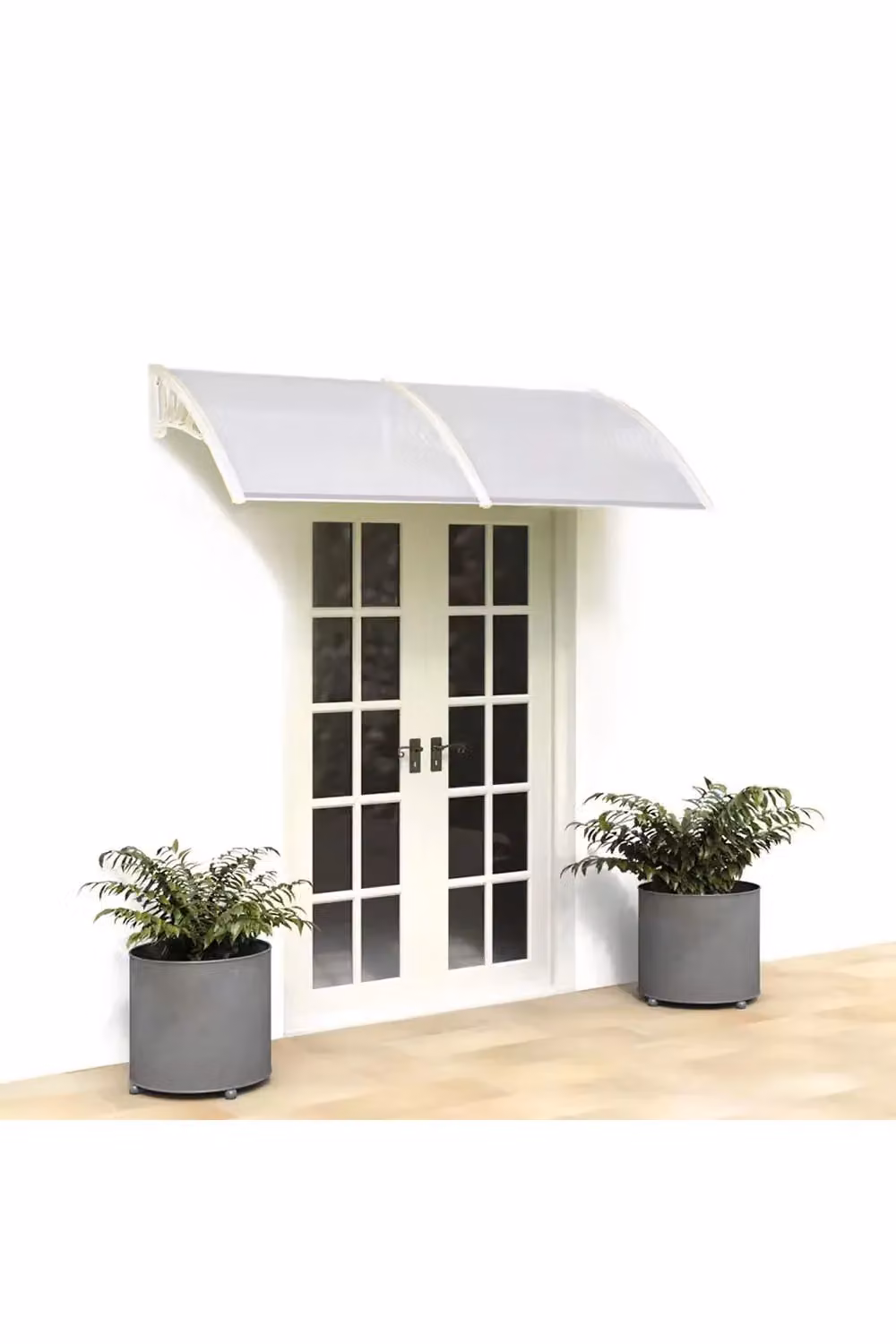 Living and Home White Window and Door Awning Canopy with Plastic Cover and Aluminium Brackets for Porch, Patio or Deck – 3