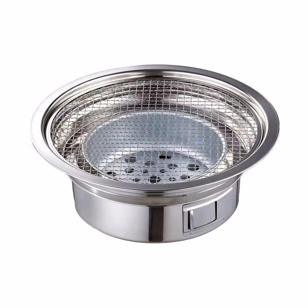EONLION Silver Stainless Steel Charcoal BBQ Grill for Indoor, Outdoor and Camping, Width: 100 cm – 3