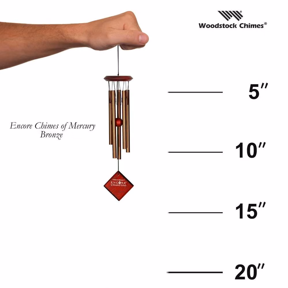 Woodstock Chimes Chimes of Mercury Wind Chime in Bronze, W/D/H: 7.62 x 7.62 x 35.0 cm – 3