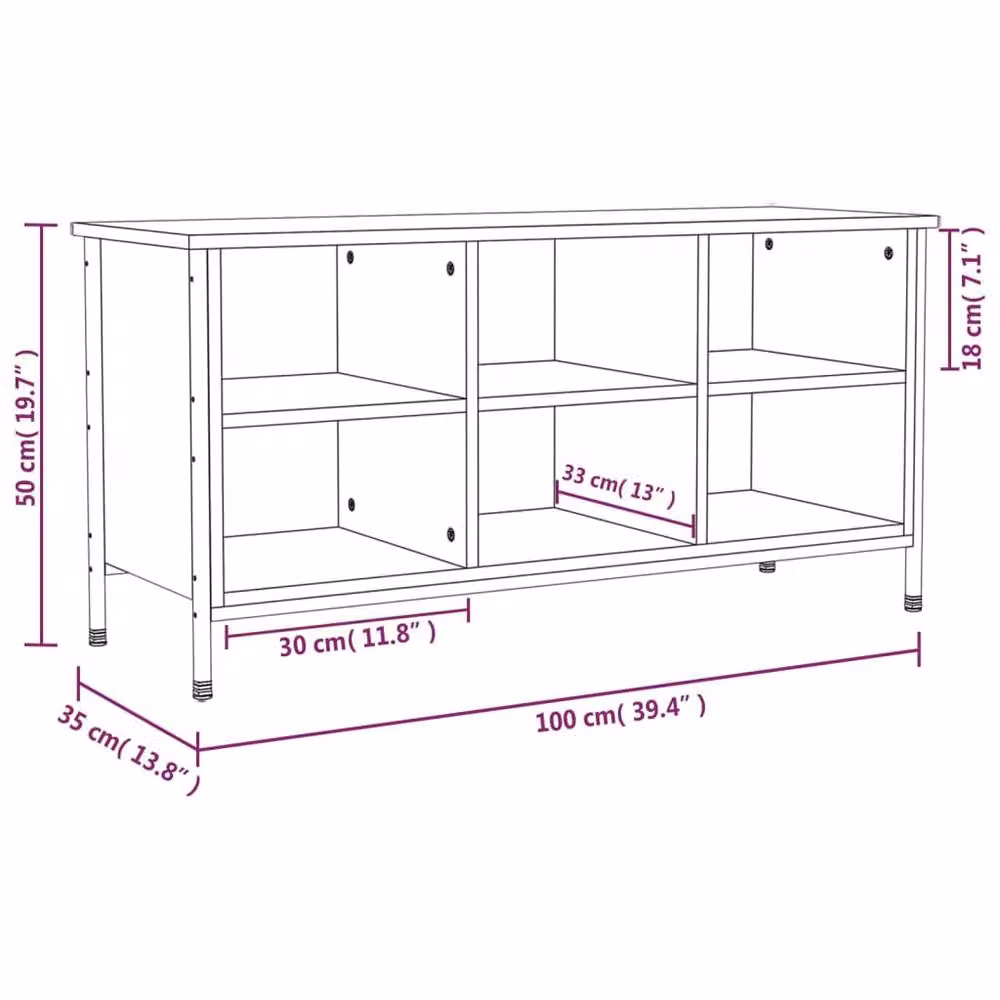 Berkfield Home Grey Sonoma Shoe Cabinet, W/D/H: 100 x 35 x 50 cm – 4