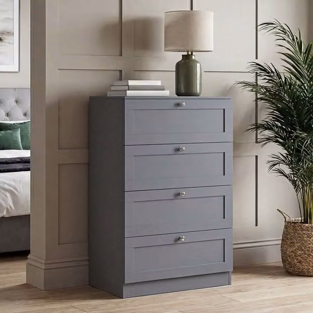 Vida Designs Altino 4 Drawer Chest in Black and Grey