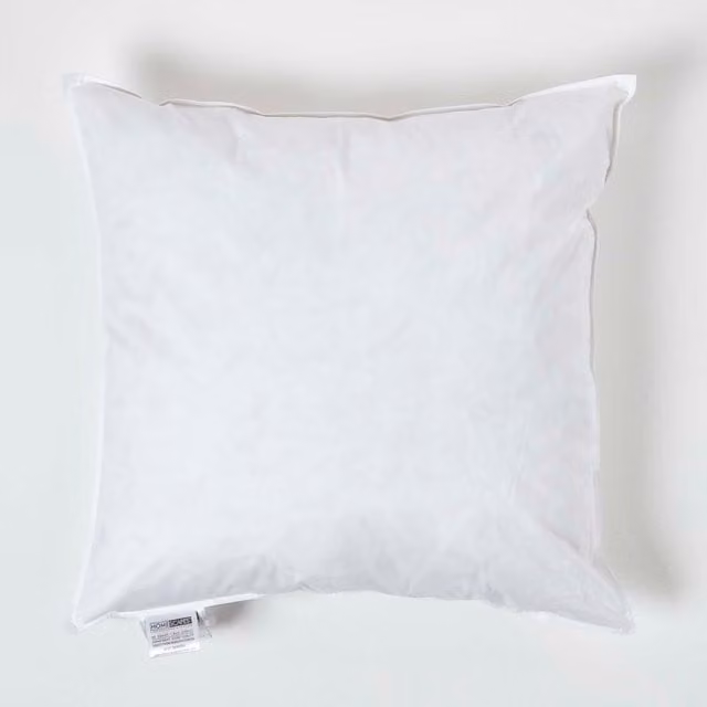 Homescapes White Duck Feather and Down Cushion Pad Insert, W/D/H: 50 x 50 x 50 cm