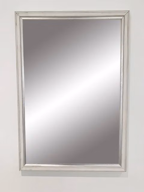 Benjamin Tate Design LTD White Rectangular Wall Mirror with Silver Glass, W/H: 81 x 81 cm