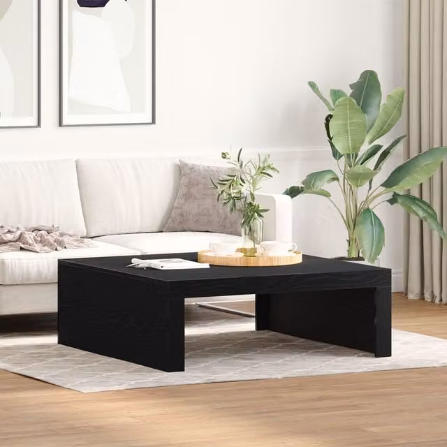 Berkfield Home Black Oak Coffee Table, W/D/H: 100 x 100 x 35 cm – 1