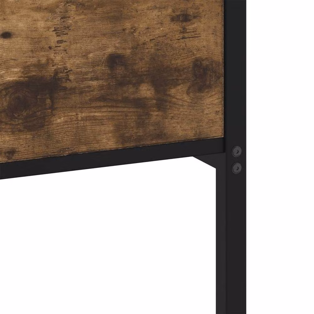 Berkfield Home Single Bed Frame in Smoked Oak and Brown Engineered Wood, W/D/H: 90 x 190 cm – 5