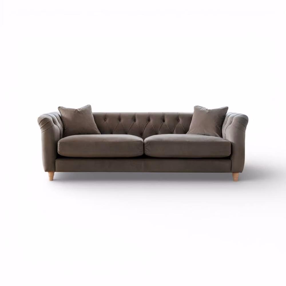 The Great Sofa Company Kensington 3-Seater Grey Velvet Chesterfield Sofa – 2