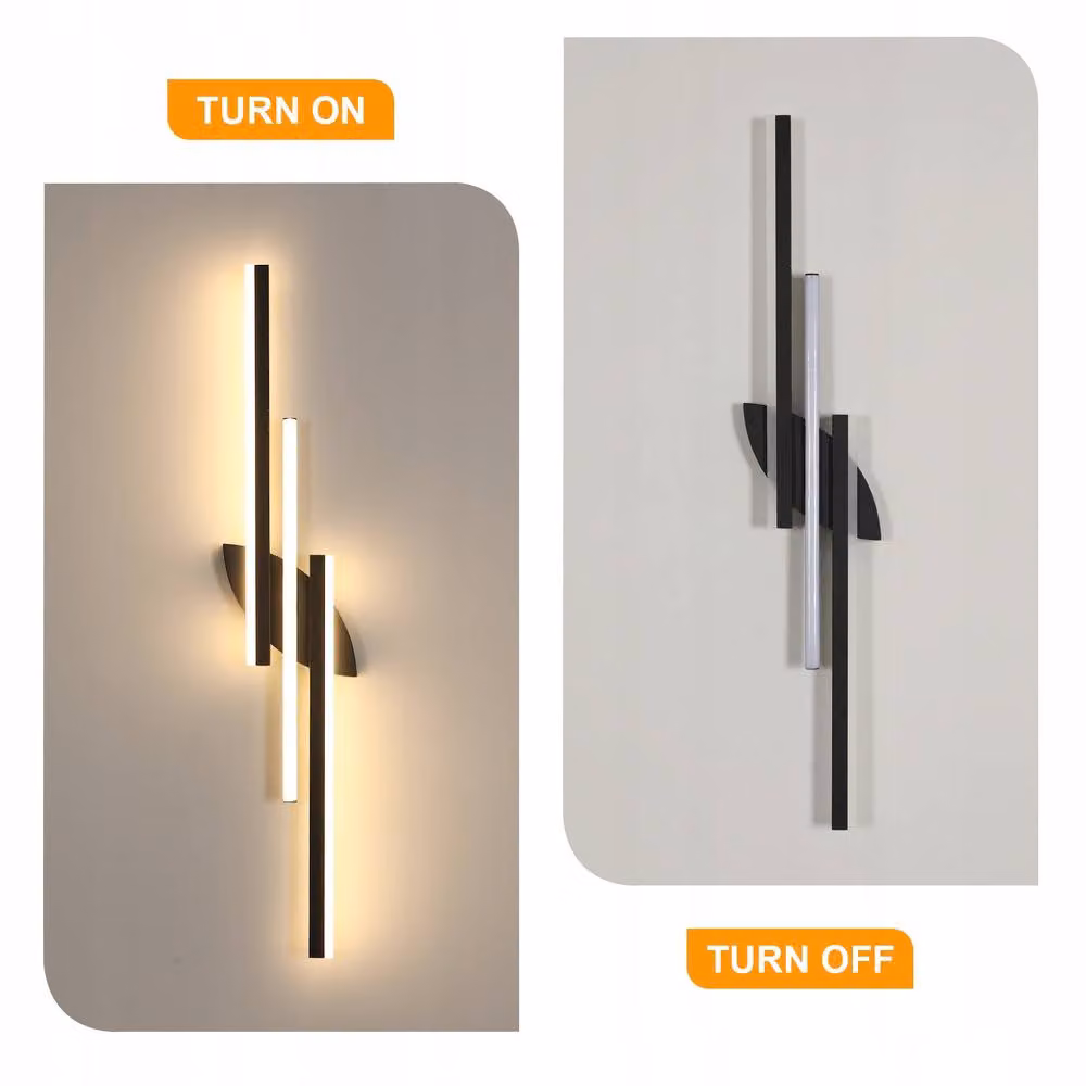 COMELY Modern 36W Up and Down Indoor Wall Light in Black, W: 100 cm – 3