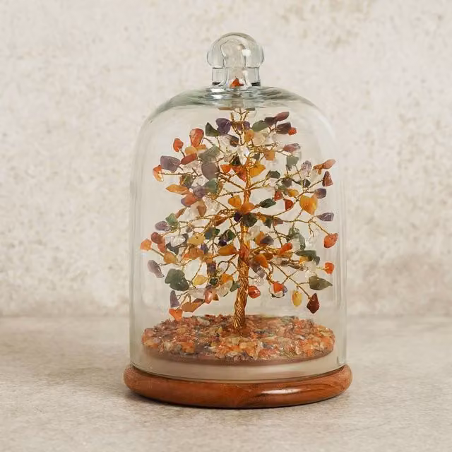 Serenity Small Multi-Coloured Gemstone Dome Tree in Green