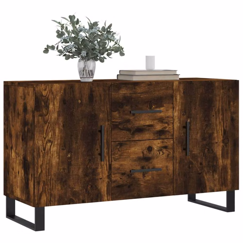Berkfield Home Modern Smoked Oak Sideboard in Brown, W/D/H: 100 x 36 x 60 cm – 3