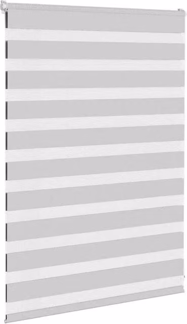 Berkfield Home Elegant Zebra Blind in Light Grey, W: 95 cm, H: 100 cm