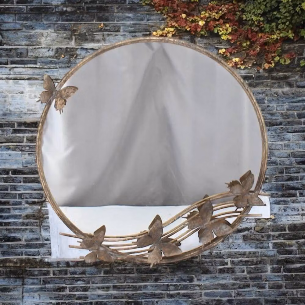 Minster Round Metal Framed Wall Mirror in Brown, W63 x H63 cm – 2