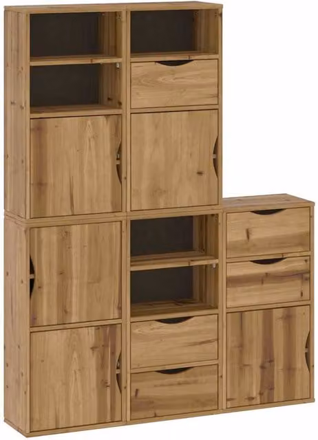Berkfield Home ODDA Side Cabinets, 5 Piece Set, Brown Solid Wood Pine, W: 40 cm, D: 24 cm, H: 79 cm