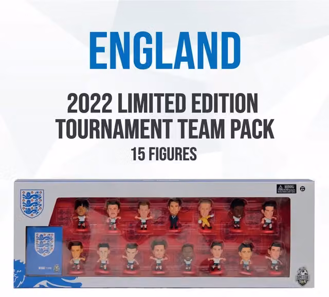 SoccerStarz England 15 Mini Character Figure Team Pack 2022 Version, White, Red and Multicolour