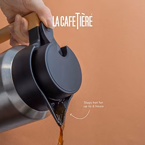 La Cafetiere Double Walled Stainless Steel Vacuum Jug with Lid, Silver, 1.2 l – 2