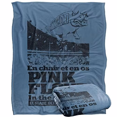 LOGOVISION Pink Floyd In The Flesh Super Soft Fleece Throw Blanket, White, W/D/H: 152 x 127 cm