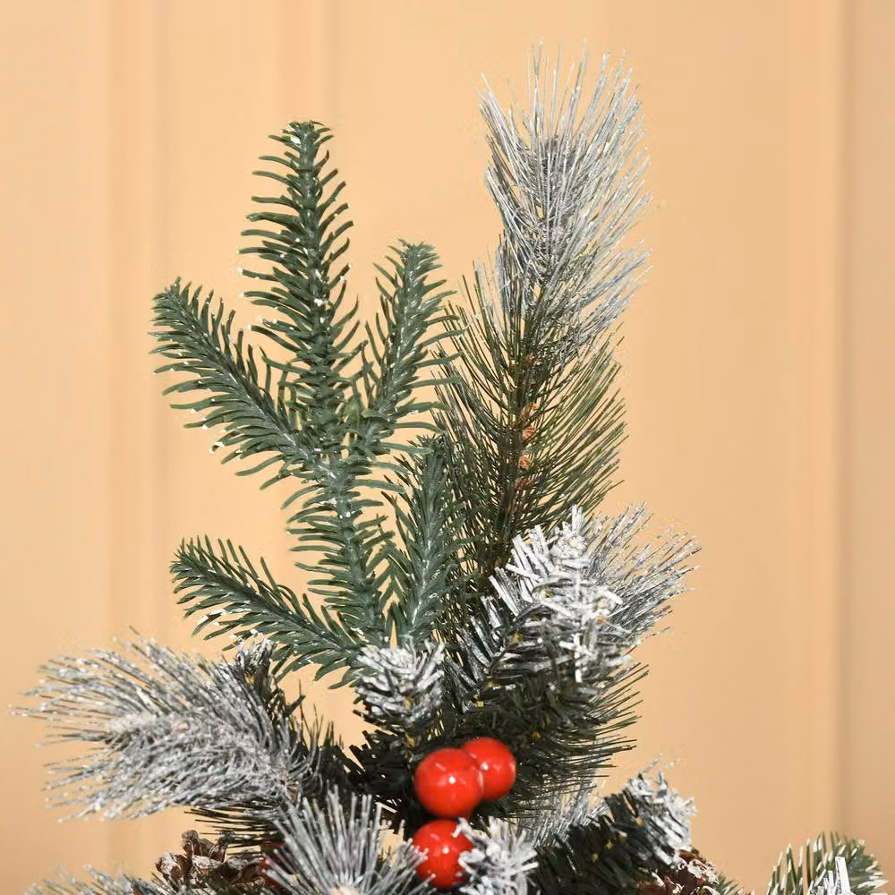STILVORA Artificial Christmas Tree with Berries and Cones, Green, Red and White, Height: 150 cm – 7