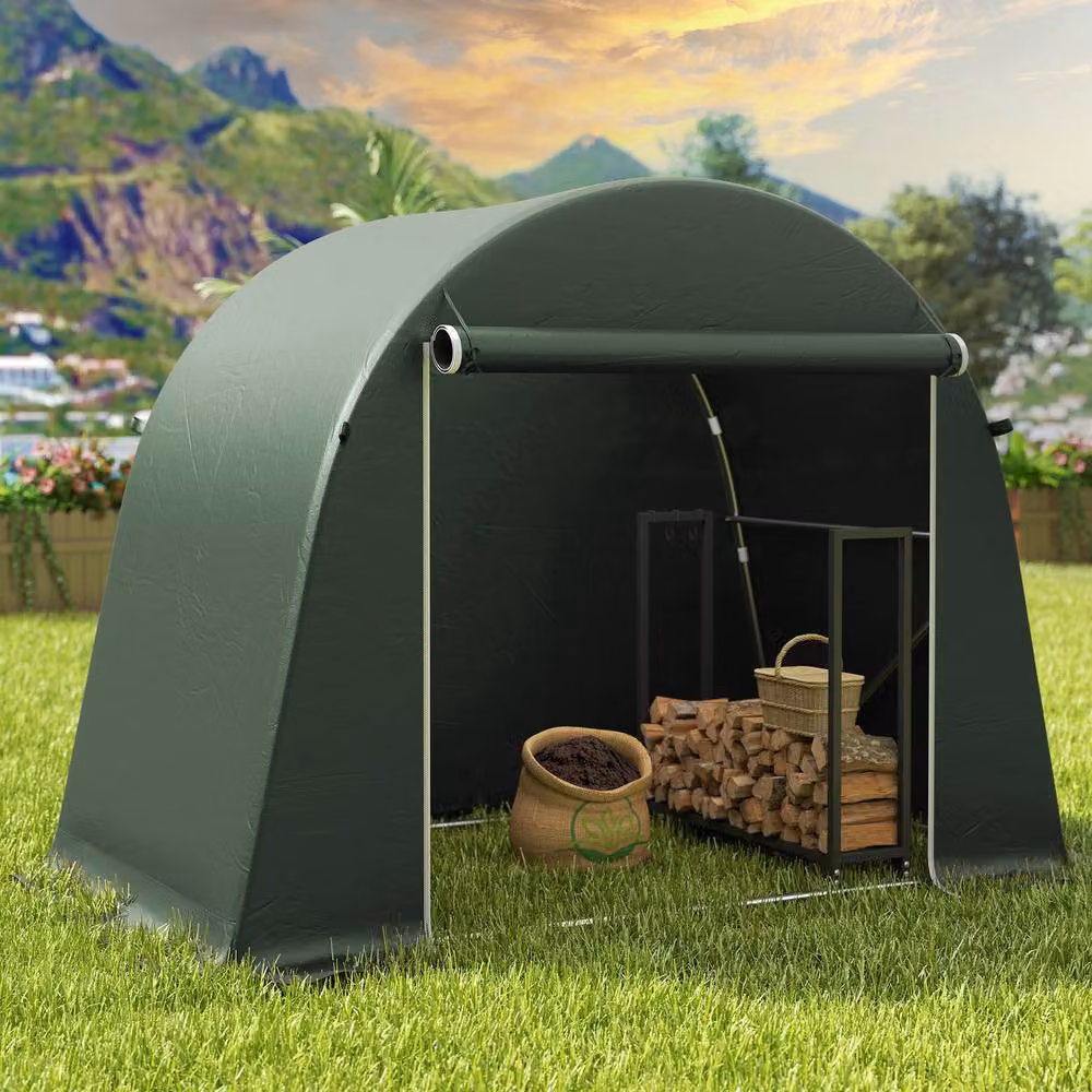Rolipo Waterproof Bike Storage Tent with Galvanised Steel Frame, Green, W: 243.84 cm, D: 121.92 cm, H: 121.92 cm – 6