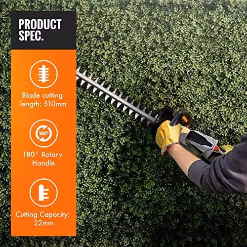 VonHaus 40V Cordless Hedge Trimmer in Grey with Battery and Charger – 2